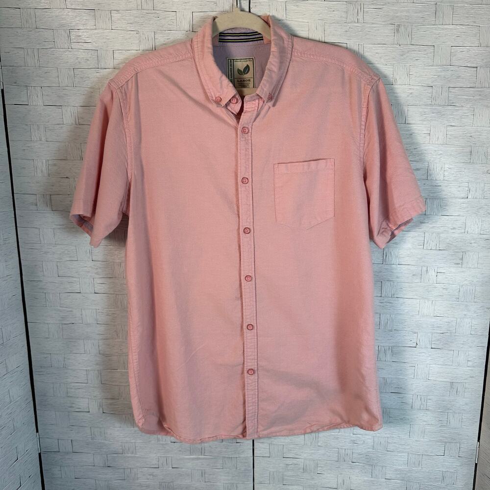 Colours Alexander Julian organic cotton button up pink shirt men’s normcore
